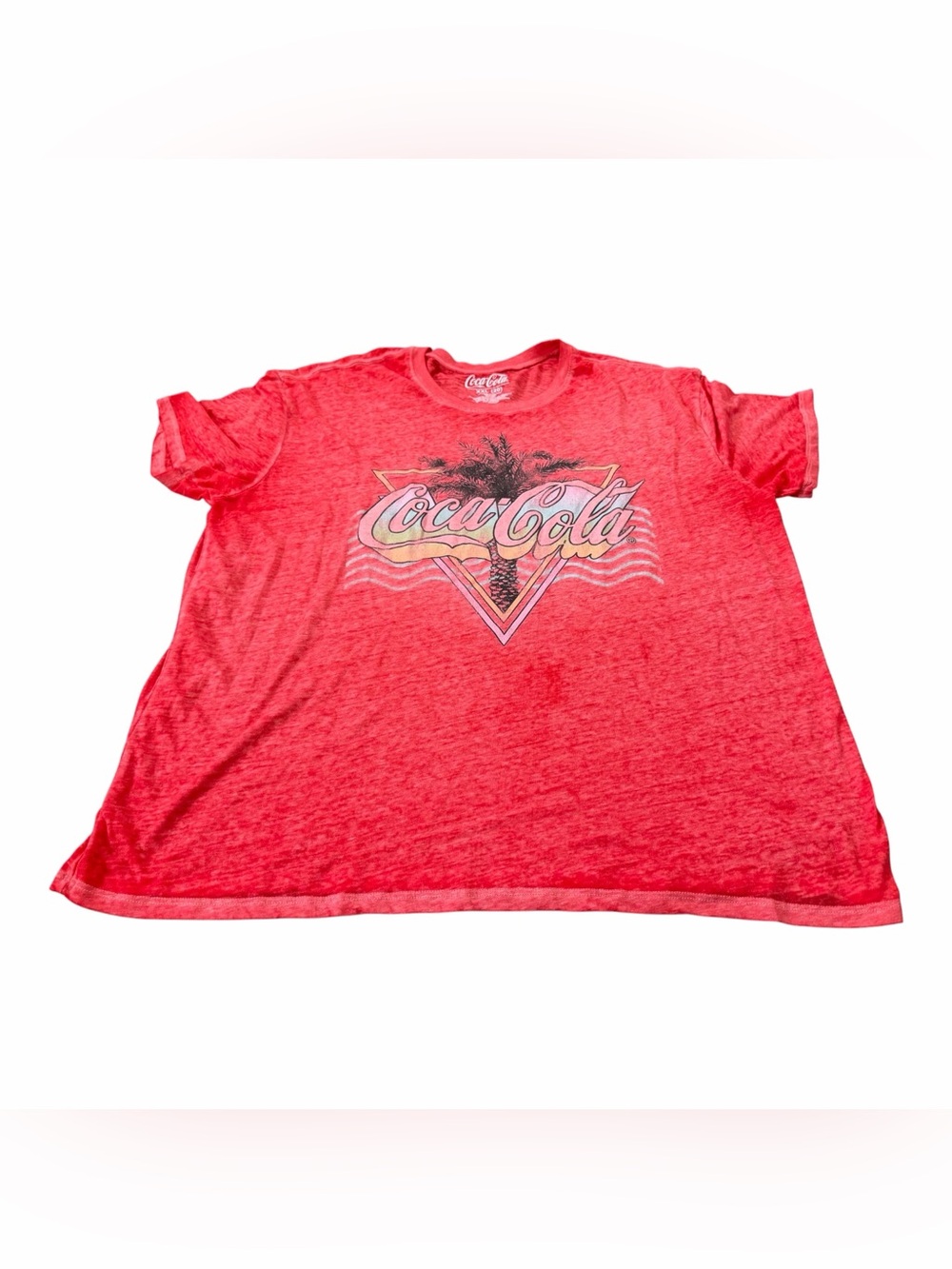 Coca Cola Women’s Graphic T-Shirt Size XXL Red Palm Tree Lightweight